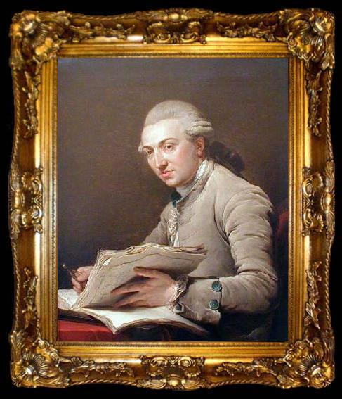 framed  Francois-Andre Vincent Portrait of Pierre Rousseau (1751-1829), French architect, ta009-2